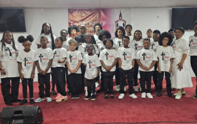 Youth group praising